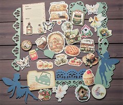 Cottagecore Theme Papercraft Ephemera Pack, Journal Scrapbook Tag & Stickers