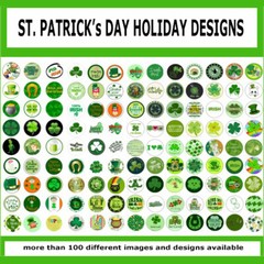 100 Precut ST PATRICK’s DAY BOTTLE CAP CHARM TRAY IMAGES 1 inch PADDY LUCK IRISH