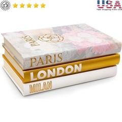 Set of 3 Hardcover Blank Page Books Journaling Scrapbooking Home Décor New