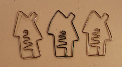 scrapbook cardmaking embellishments WIRE silver black metal DOG HOUSES set of 3