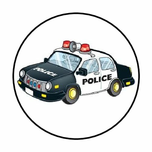 48 POLICE CAR ENVELOPE SEALS LABELS STICKERS 1.2″ ROUND