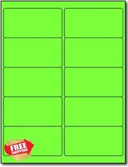 Desktop Publishing Supplies Fluorescent Green Shipping Labels 4×2″