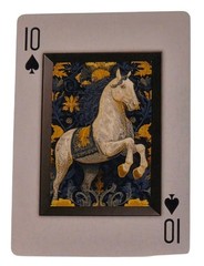 Creative Horse Portrait Royal White with Crown Black Blue Junk Journal Scrapbook