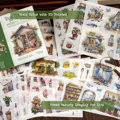 Garden Journal Stickers for Junk Journal Supplies, 50 Sheets Precut Watercolor W