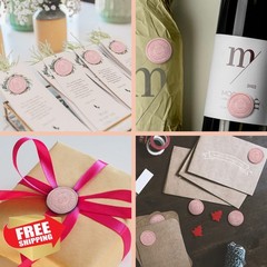 KANOO Pink Letter F Wax Seal Stickers 25pcs-pink
