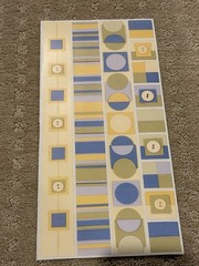 5 New Rare Vintage Pebbles Inc Blue Green And Yellow Button Sticker Sheets