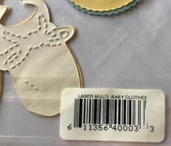BABY CLOTHES Laser Overlay Die-Cuts(3pc)DCWV•Booties•Bib•Diaper •Newborn•Hearts