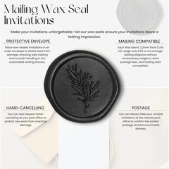 Black Wax Seal Stickers (60 Pcs, 3 Designs in 1 Pack) Premium Envelope Seal S…