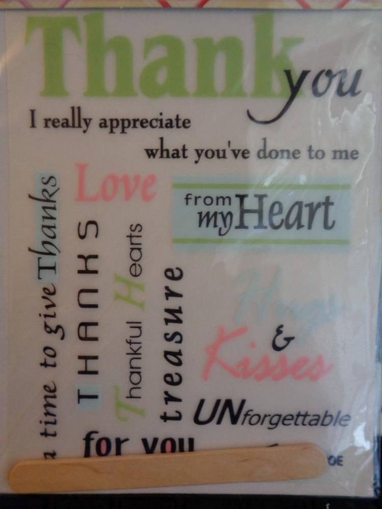 From the Heart Thank You Expressions Rub Ons Scrapbooking Cards