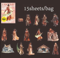 15pc P.E.T. Fantasy, Magic, RPG, DnD Stickers- DIY Crafts & Cards- Scrapbook