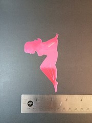 Vintage Stickers MUD FLAP GIRL Glossy Foil Vending Sticker VTG PVI Pink 01