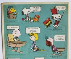 Vintage PEANUTS CLASSROOM/SCHOOL STICKERS Single Sheet Snoopy/Charlie Brown