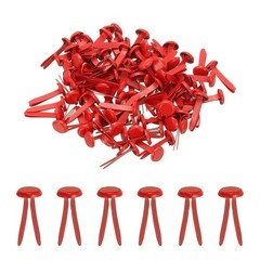 Brads for Paper Crafts, 100 Pcs Red Metal Round Paper Fasteners, 20 mm