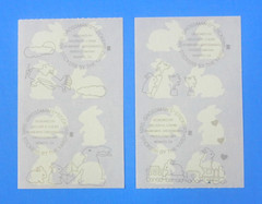 Vintage 1986 Mrs. Grossmans Brown & White Mini Bunnies Sticker 2 Mod Sheets Set
