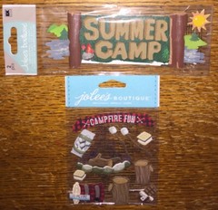 RARE Lot Of 2 Jolees SUMMER CAMP CAMPING FIRE S’mores Hiking Adventure Scrapbook