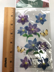 EK Success Jolee’s Sticko Purple Flowers Scrapbook Stickers Lot Dragonflies
