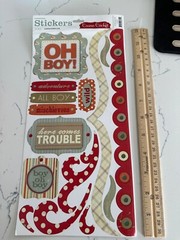 Cosmo Cricket Card Stock Sticker «Oh Boy!» All Boy Mischievous Wild Scrapbooking
