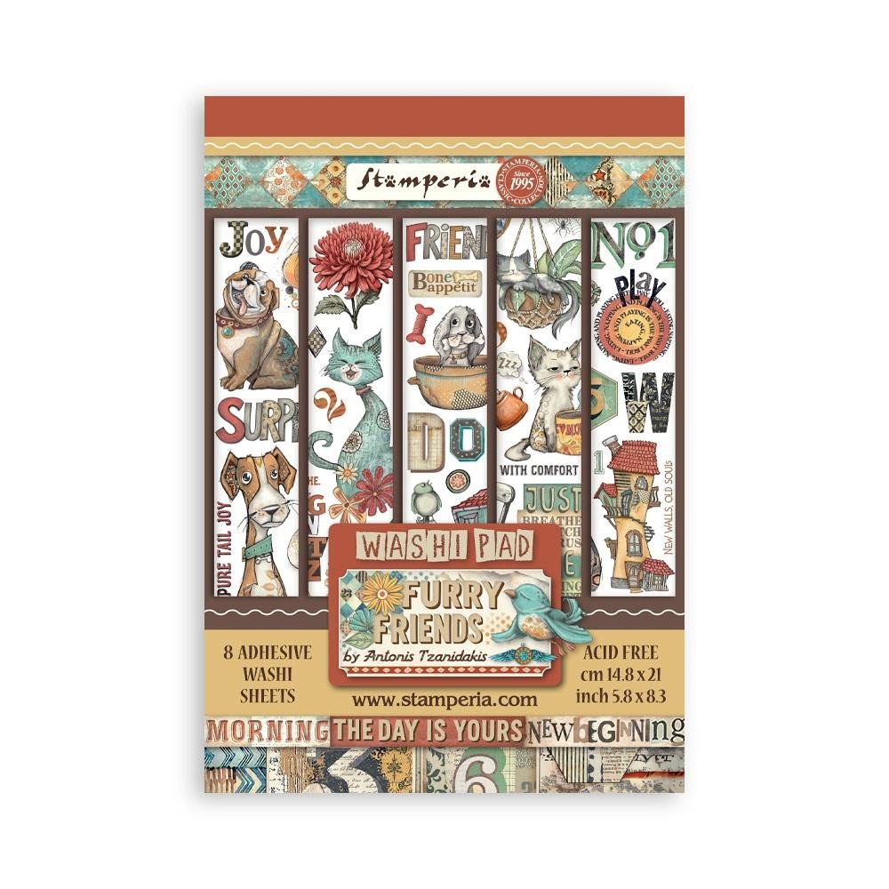 Stamperia Furry Friends – A5 Washi Pad, SBW25