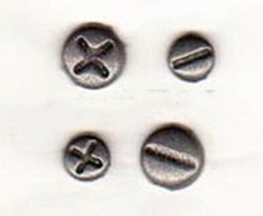 SCREW TOP BRADS Philip Flathead Handyman Construction Scrapbooking Card Making