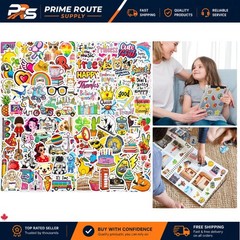 Vibrant 200 Cute Stickers – Kawaii Aesthetic for Water Bottles, Laptops, Crafts