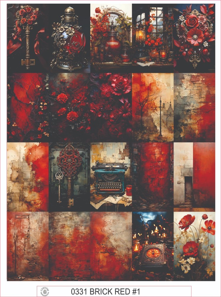 BRICK RED #1 – COMPLETE SHEET OF 20 STICKERS