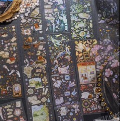 3 Sheet Pack- “The Garden” Romantic Magic Stickers- Uncut-Scrapbooking, Journal