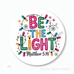 BE THE LIGHT MATTHEW 5:14 SCRAPBOOK STICKERS ENVELOPE SEALS RELIGIOUS FAVORS