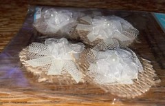 Very RARE Jolees Layered LACE FLOWERS Ribbons Burlap VINTAGE 3D Wedding Stickers