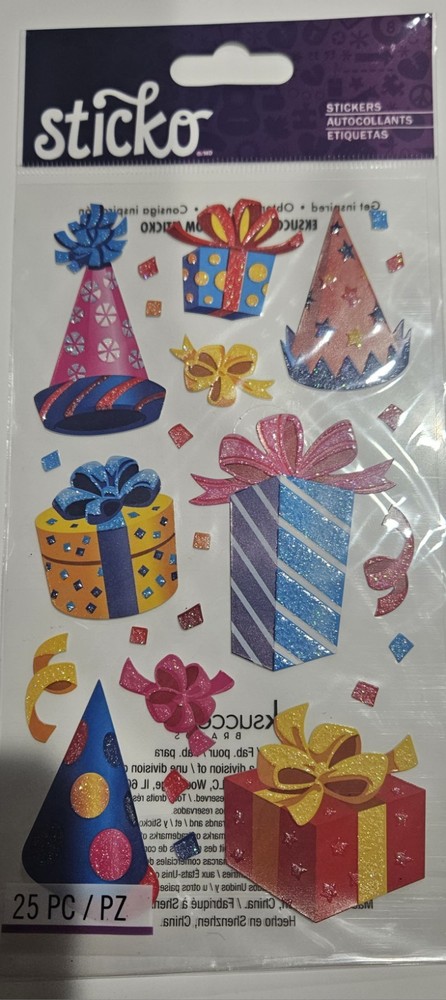 ek success sticko stickers 25pcs Party Hats & Presents