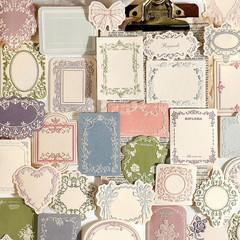 120Pcs Vintage Scrapbook Decorative Paper Set, Embossed Pattern Small Writing No