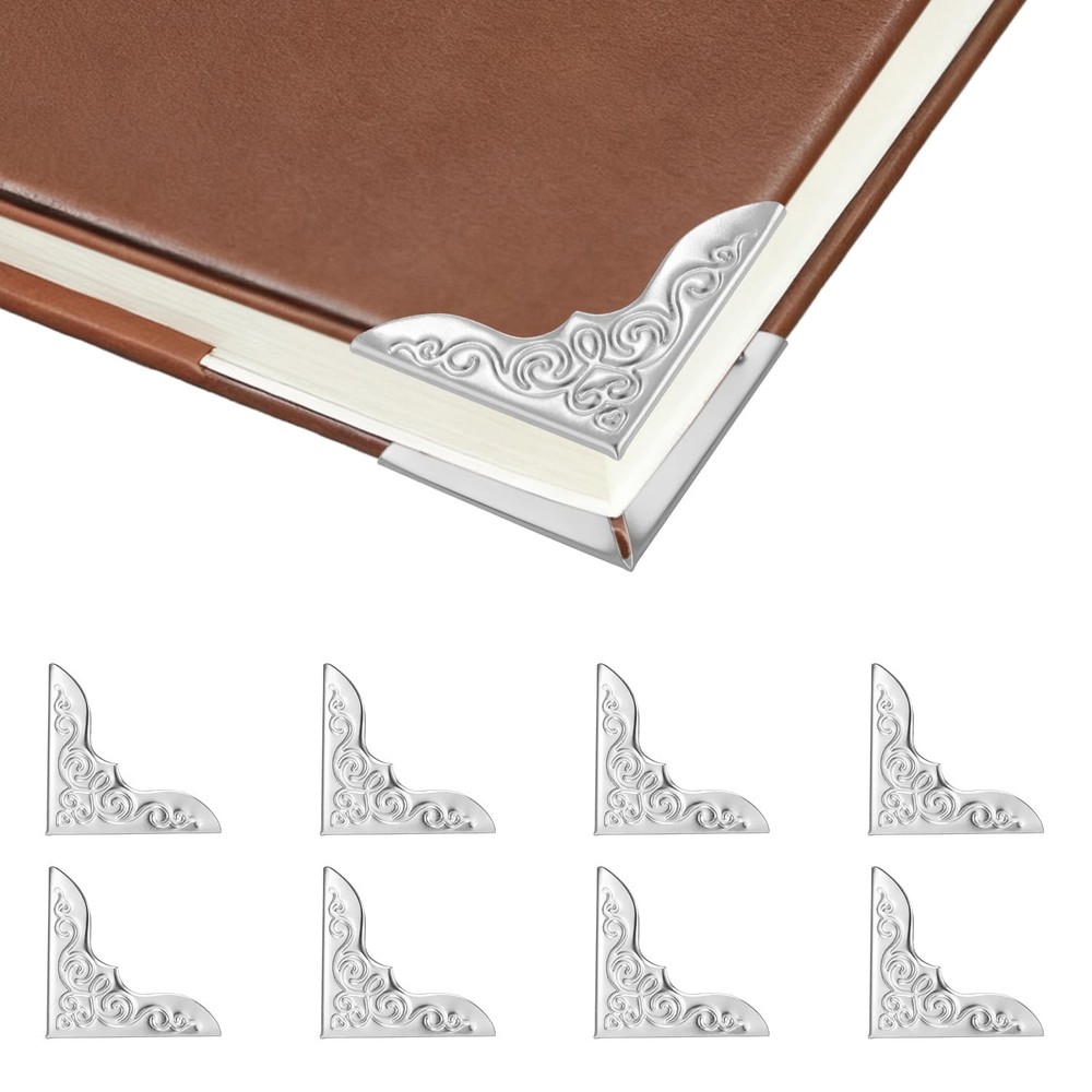 100pcs Metal Book Corner Protectors,Silver Decorative Scrapbooking Photo Moun…