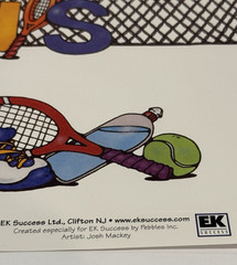 EK Success Scrapbook Title Over-all Tennis Racquet Sport Summer EKOV/083 NOS NEW