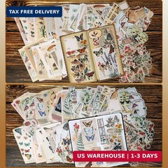 200 Pieces Vintage Scrapbook Supplies Pack for Junk Journal Planners DIY Paper S
