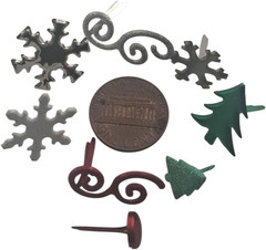 Christmas Brads Set, 212 PCS Metal Paper Fasteners, 8 Holiday Shapes & 16 Colors