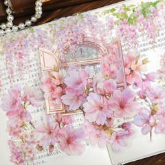 20Pcs Flowers Transparent Stickers Journal Planner Scrapbooking Sticker Crafts