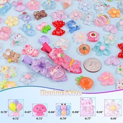 100PCS Slime Charms Jelly Cute Flatback Resin Small, Mixed Colors-100Pcs