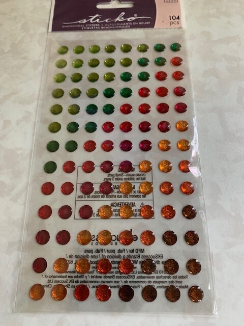 STICKO EK SUCCESS STICKER ACRYLIC BRIGHT DOTS BUBBLES MULTI-COLOR 170PCS #3