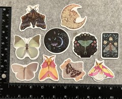 Lot of 10 Assorted Nature Moth Butterfly Butterflies Stickers