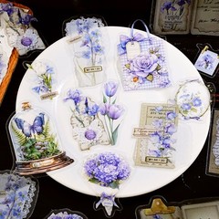 40Pcs Vintage Flowers Stickers Journaling Planner Scrapbooking Crafts Art Decals