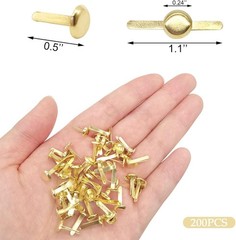 200 alfileres dorados redondos para scrapbooking, sujetadores papel 0.24 x 0.5»