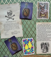 Alice in Wonderland Ephemera Lot Book Pages Playing Cards Some VTG 130 pieces