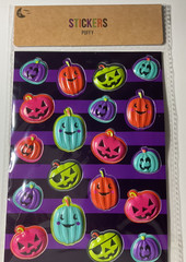 Puffy Pumpkin Stickers Pirate Halloween Teal 19PC Scrapbook Planner Craft Sealed