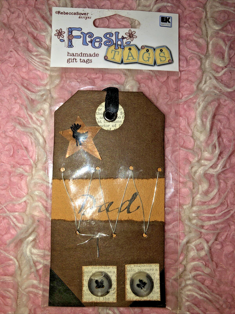 EK SUCCESS Fresh Tags DEAR DAD Rebecca Sower Hand-Made Mixed Media NEW