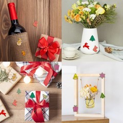 300 Pieces Unfinished Mini Wooden Christmas Ornaments DIY Wooden Christmas Or…