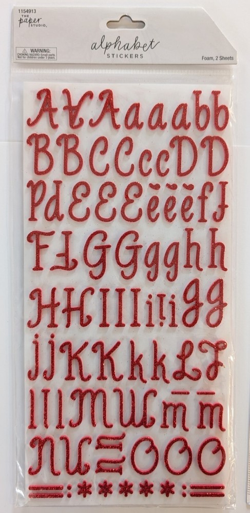 Red Glitter Foam Alphabet Letters & Numbers Scrapbook Stickers The Paper Studio