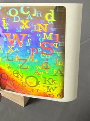 3D Holographic Alphabet Typography Art Sticker Sheets Lot of 2 Rainbow Prism