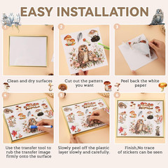 16 Sheets Rub on Transfers for Crafts and Furniture Rub on Transfers Stickers Vi