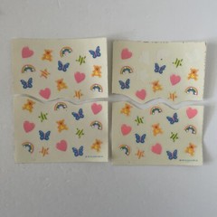 Vintage Sticker Sheets Hallmark Cards 1985 Rainbow Butterfly Bear Heart Star