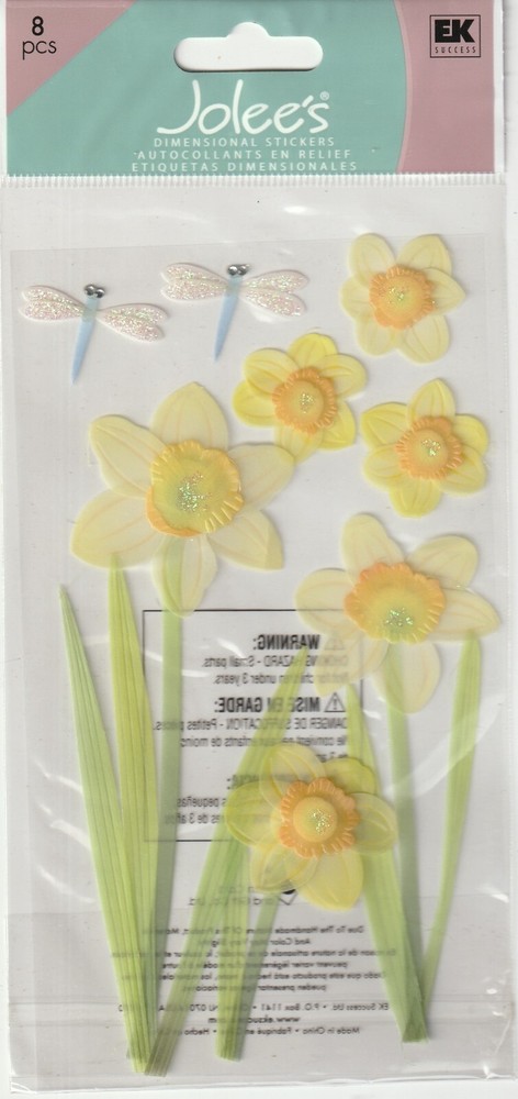 Jolee’s Boutique 3-D Vellum DAFFOLDILS & Dragonflies 63861 Fast FREE Ship!