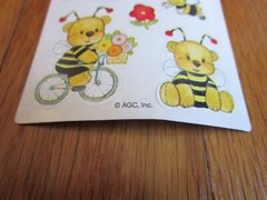 Honey Bee Bear Bike Bird AGC Vtg Stickers ONE PARTIAL SHEET as shown FREE SHIP